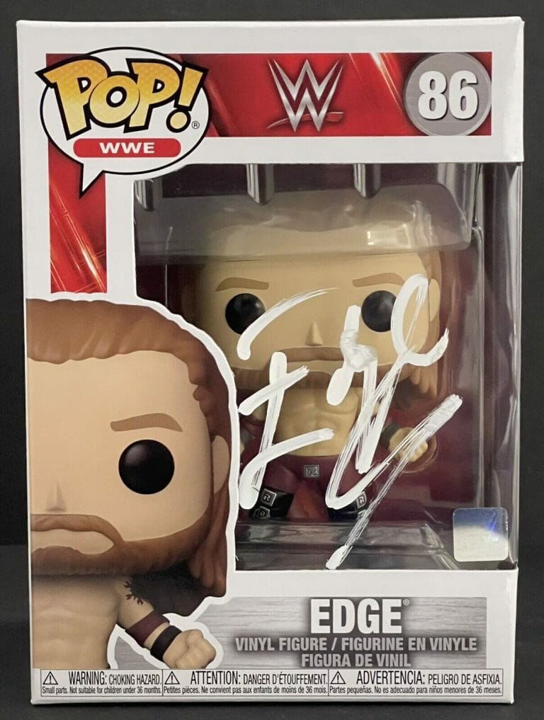 EDGE SIGNED AUTOGRAPHED FUNKO POP VINYL WWE FIGURE WRESTLEMANIA JSA
 COLLECTIBLE MEMORABILIA