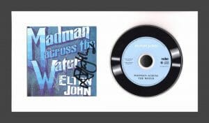ELTON JOHN & BERNIE TAUPIN SIGNED AUTOGRAPH MAD MAN ACROSS WATER FRAMED CD JSA
 COLLECTIBLE MEMORABILIA