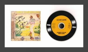 ELTON JOHN SIGNED AUTOGRAPH GOODBYE YELLOW BRICK ROAD FRAMED CD DISPLAY – PSA
 COLLECTIBLE MEMORABILIA