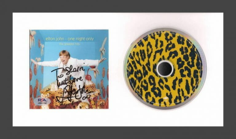 ELTON JOHN SIGNED AUTOGRAPH ONE NIGHT ONLY GREATEST HITS FRAMED CD DISPLAY – PSA
 COLLECTIBLE MEMORABILIA