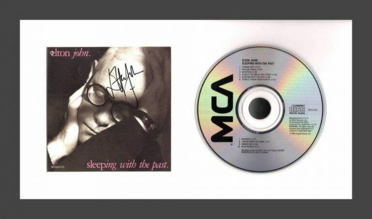 ELTON JOHN SIGNED AUTOGRAPH SLEEPING WITH THE PAST FRAMED CD DISPLAY W/ JSA COA
 COLLECTIBLE MEMORABILIA