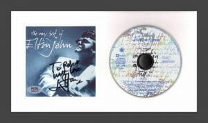 ELTON JOHN SIGNED AUTOGRAPH THE BEST OF FRAMED CD DISPLAY – READY TO HANG! PSA
 COLLECTIBLE MEMORABILIA