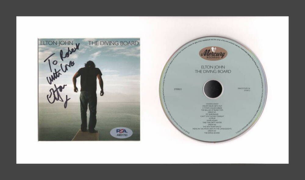 Elton John Signed Autograph The Diving Board Framed CD Display w/ PSA COA