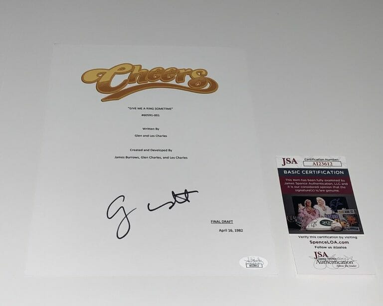 GEORGE WENDT SIGNED CHEERS PILOT EPISODE SCRIPT GIVE ME A RING SOMETIME JSA COA
 COLLECTIBLE MEMORABILIA