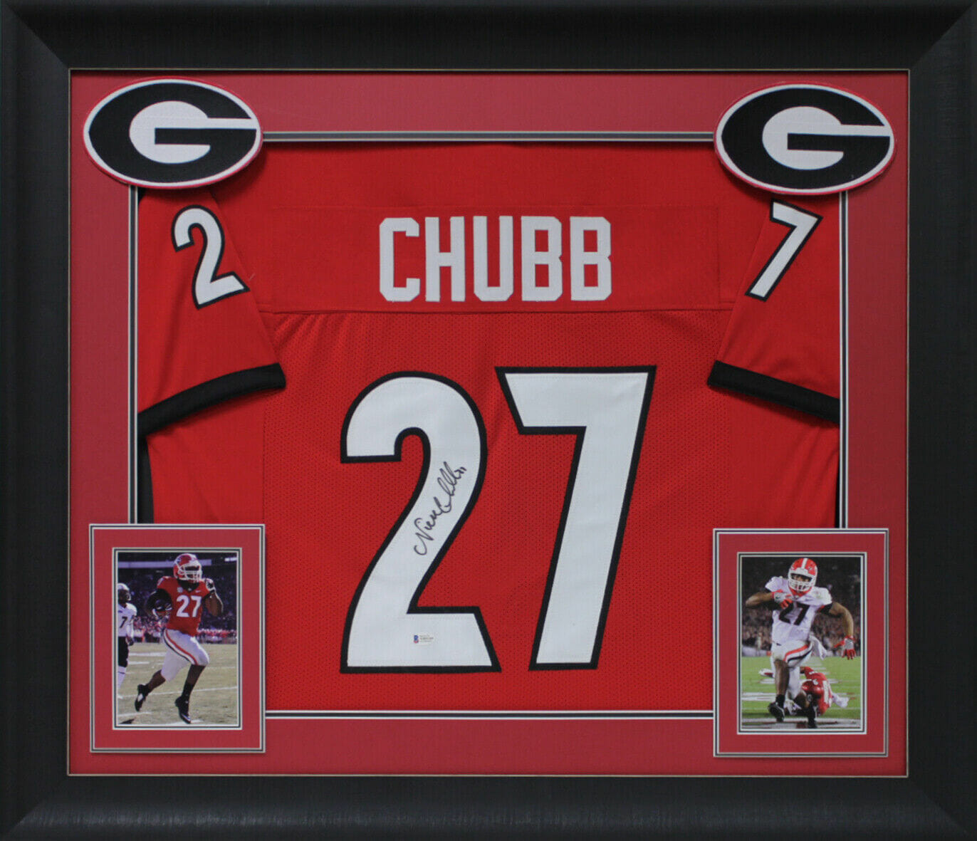 Georgia Nick Chubb Authentic Signed Red Pro Style Framed Jersey BAS  Witnessed Opens in a new window or tab