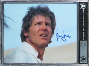 HARRISON FORD STAR WARS AUTHENTIC SIGNED 8×10 PHOTO AUTO GRADED 10! BAS SLABBED
 COLLECTIBLE MEMORABILIA