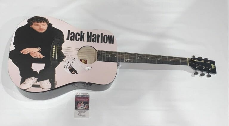 JACK HARLOW SIGNED CUSTOM ACOUSTIC GUITAR RAPPER FULL SIGNATURE JSA COA
 COLLECTIBLE MEMORABILIA