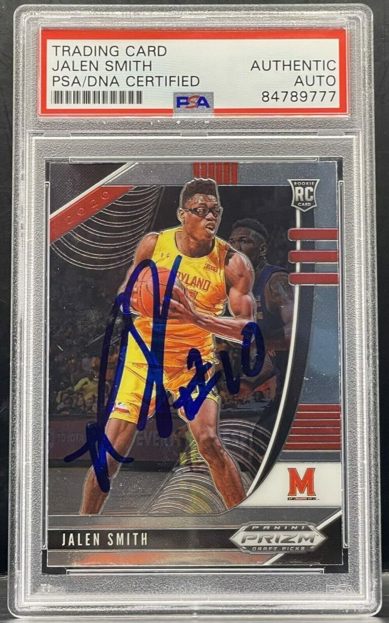 JALEN SMITH 2020 PRIZM SIGNED ROOKIE CARD PACERS MARYLAND PSA/DNA SLABBED
 COLLECTIBLE MEMORABILIA