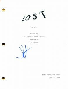 JJ ABRAMS SIGNED AUTOGRAPH LOST FULL PILOT SCRIPT – ALIAS STAR WARS STAR TREK
 COLLECTIBLE MEMORABILIA