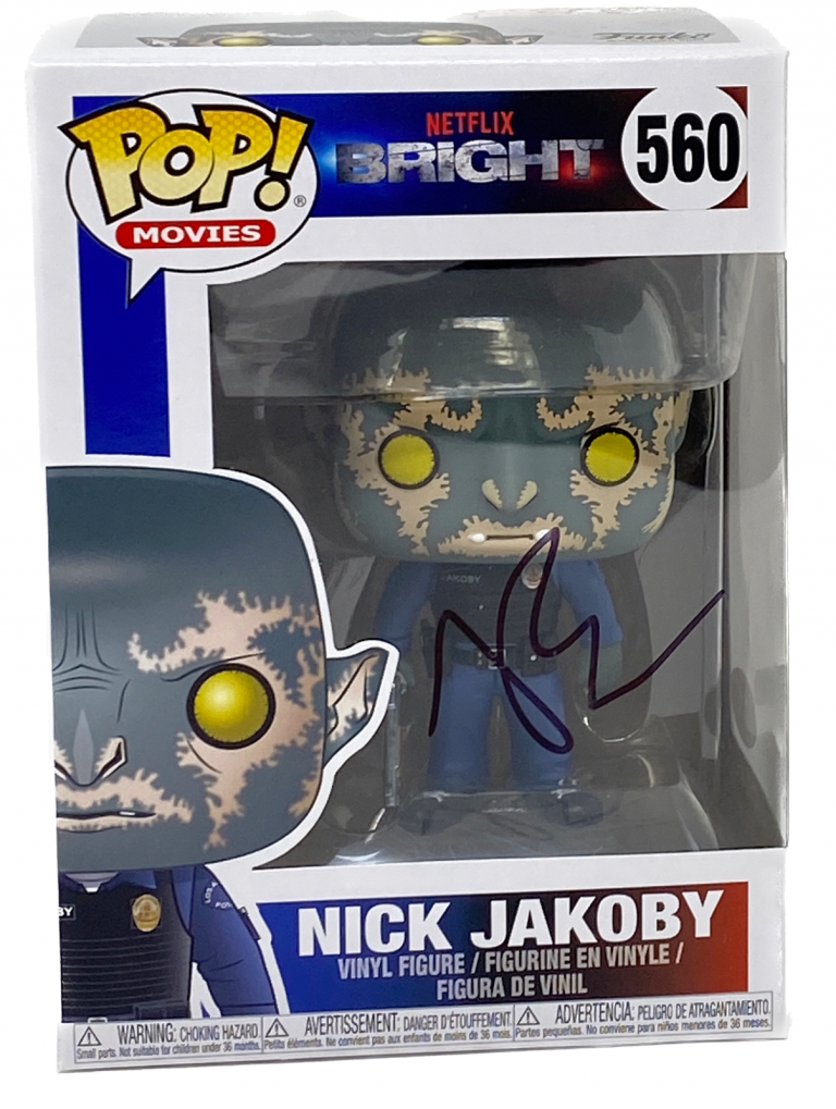 JOEL EDGERTON SIGNED AUTOGRAPH BRIGHT NICK JAKOBY FUNKO POP 560 ACOA COA
 COLLECTIBLE MEMORABILIA