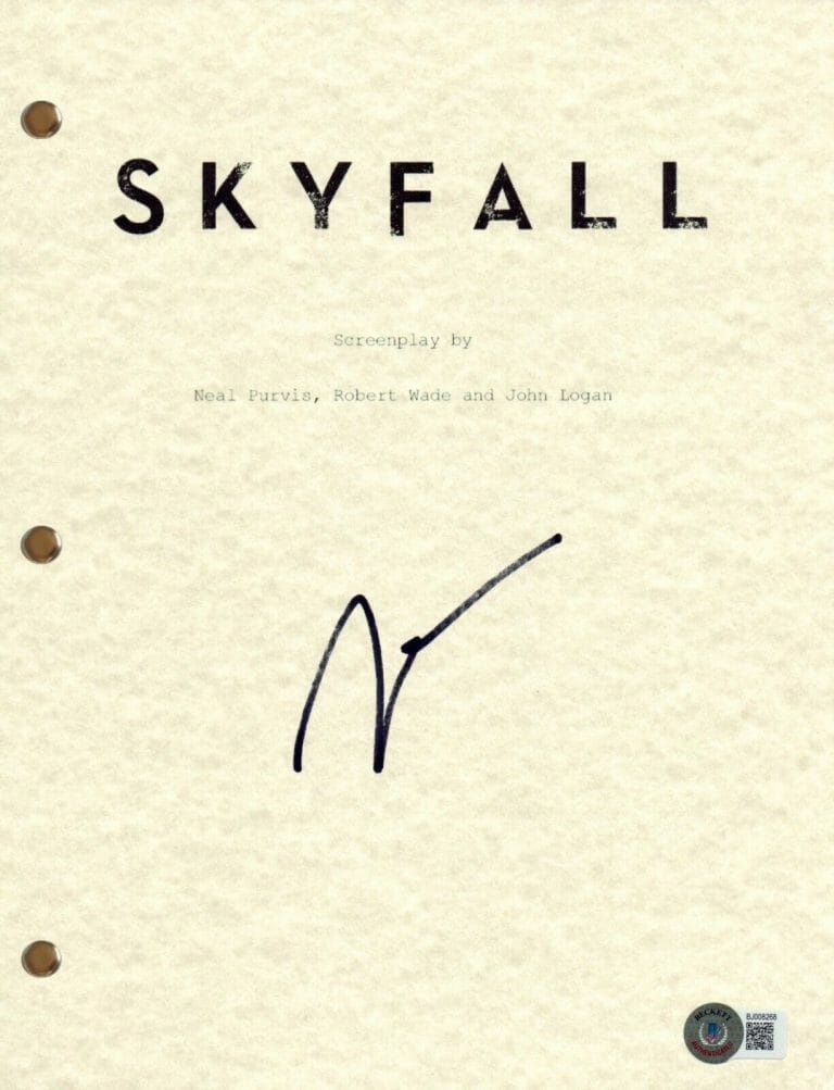 John Logan Signed Autograph Skyfall Movie Script James Bond Writer ...