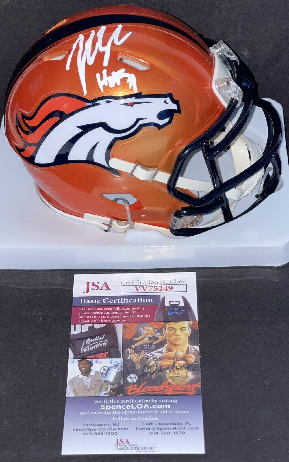 John Lynch Signed Autographed Denver Broncos Flash Mini Helmet HOF 21 JSA