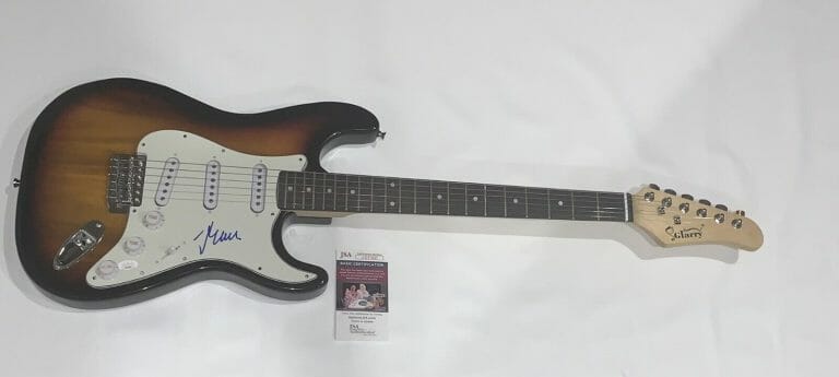 JOHN MELLENCAMP SIGNED SUNBURST ELECTRIC GUITAR JSA COA
 COLLECTIBLE MEMORABILIA