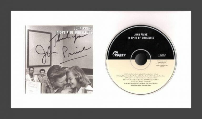 JOHN PRINE SIGNED AUTOGRAPH IN SPITE OF OURSELVES FRAMED CD DISPLAY W/ JSA COA
 COLLECTIBLE MEMORABILIA