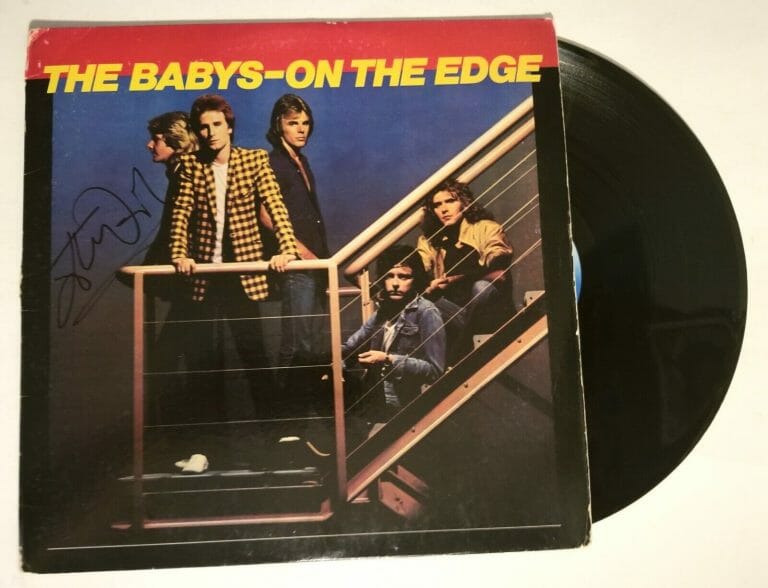 JOHN WAITE REAL HAND SIGNED ON THE EDGE VINYL RECORD JSA COA BABYS BAD ENGLISH
 COLLECTIBLE MEMORABILIA