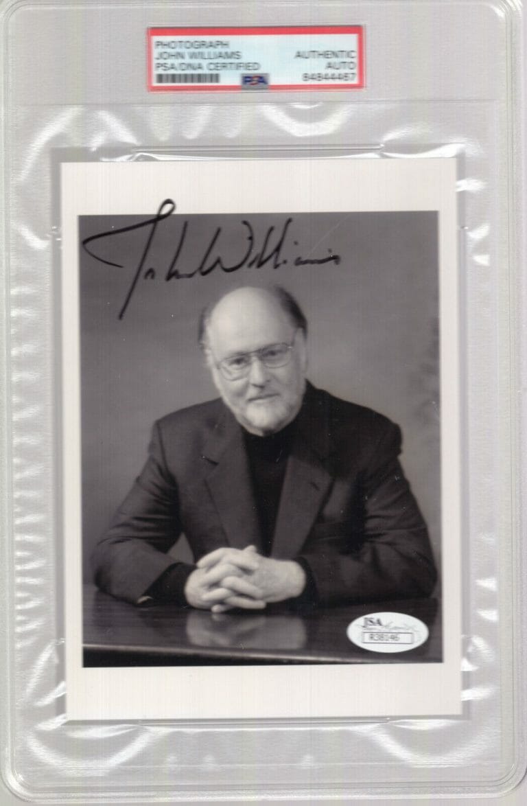 JOHN WILLIAMS SIGNED 5×7 PHOTO STAR WARS+JAWS COMPOSER RARE PSA SLABBED
 COLLECTIBLE MEMORABILIA