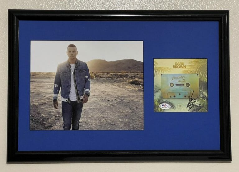 KANE BROWN SIGNED AUTOGRAPHED FRAMED MIX TAPE VOL 1 CD COVER PSA/DNA 12×18
 COLLECTIBLE MEMORABILIA
