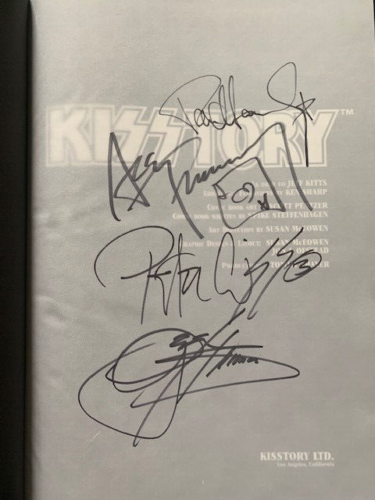 KISS AUTHENTIC HAND SIGNED KISSTORY BOOK SIGNED BY ORIGINAL 4 JSA LETTER
 COLLECTIBLE MEMORABILIA