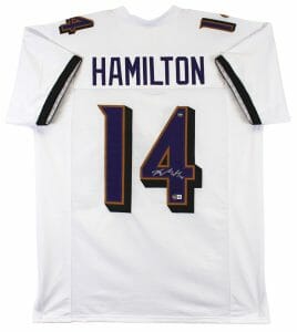 KYLE HAMILTON AUTHENTIC SIGNED WHITE PRO STYLE JERSEY AUTOGRAPHED BAS WITNESSED
 COLLECTIBLE MEMORABILIA