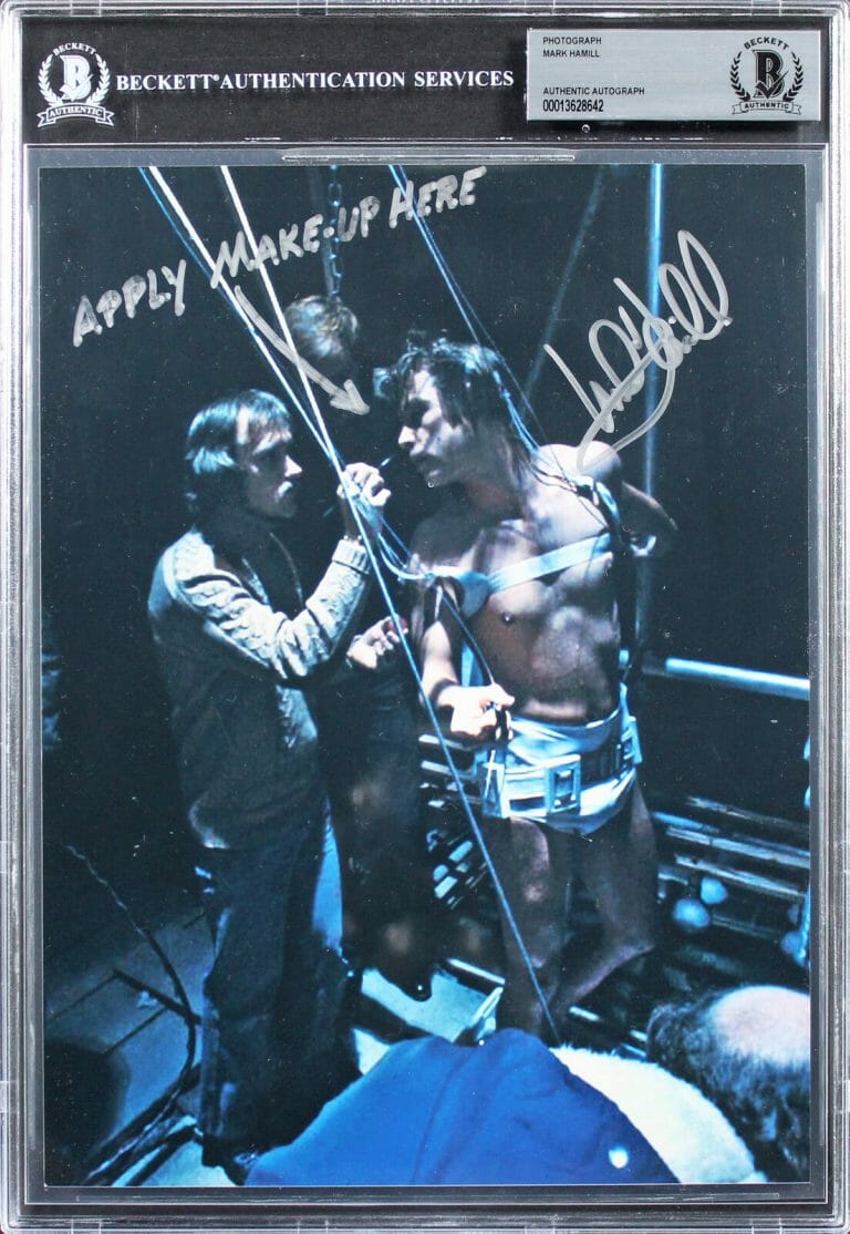 MARK HAMILL STAR WARS “APPLY MAKE-UP HERE” AUTHENTIC SIGNED 8×10 PHOTO BAS SLAB
 COLLECTIBLE MEMORABILIA