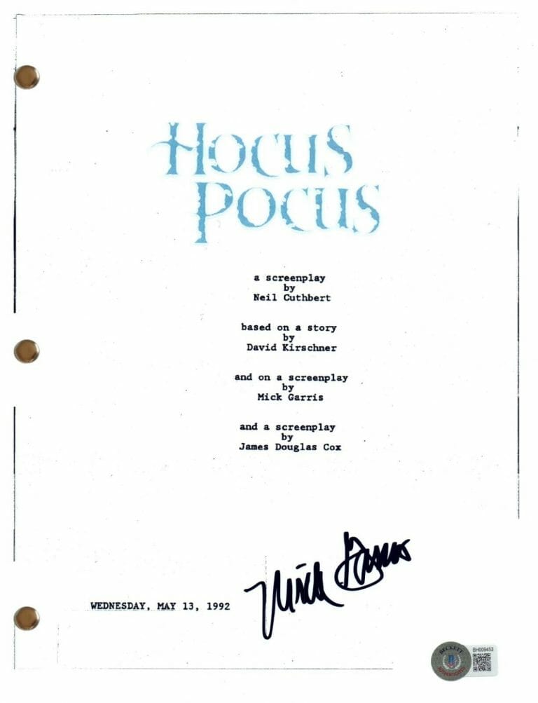 MICK GARRIS SIGNED AUTOGRAPH HOCUS POCUS MOVIE SCRIPT SCREENPLAY BECKETT COA
 COLLECTIBLE MEMORABILIA