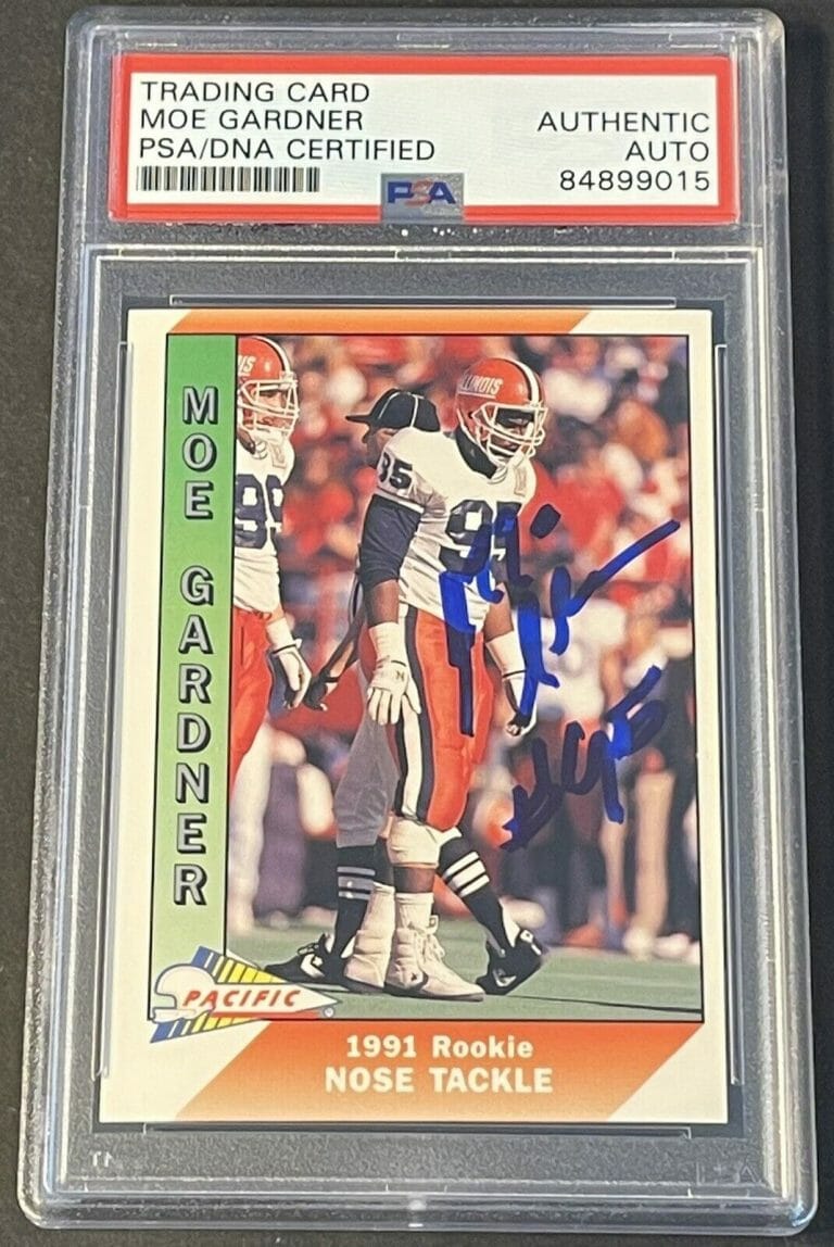 MOE GARDNER 1991 PACIFIC ROOKIE CARD SIGNED ILLINOIS FIGHTING ILLINI PSA/DNA
 COLLECTIBLE MEMORABILIA