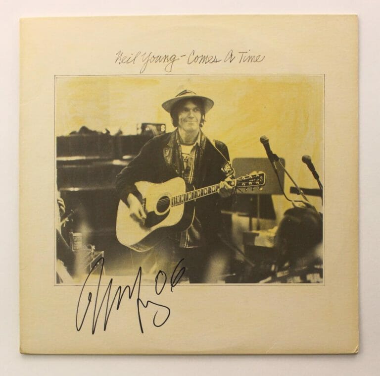 NEIL YOUNG SIGNED AUTOGRAPH ALBUM VINYL RECORD – COMES A TIME CSNY W/ JSA COA
 COLLECTIBLE MEMORABILIA
