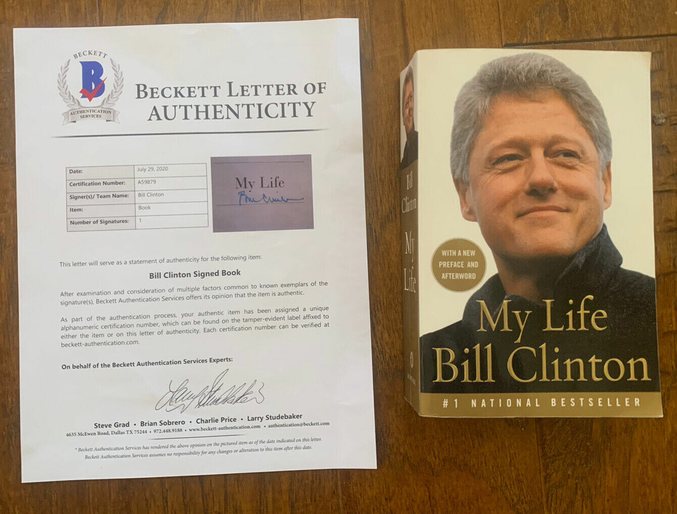 President Bill Clinton My Life Signed Autographed Book Beckett Certified