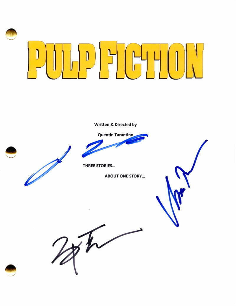 Pulp Fiction Cast Signed Autograph Full Movie Script Quentin Tarantino 2 Jsa Opens In A New 
