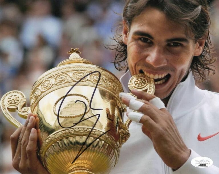 RAFAEL NADAL SIGNED AUTOGRAPH 8×10 PHOTO – FRENCH OPEN CHAMPION KING OF CLAY JSA
 COLLECTIBLE MEMORABILIA