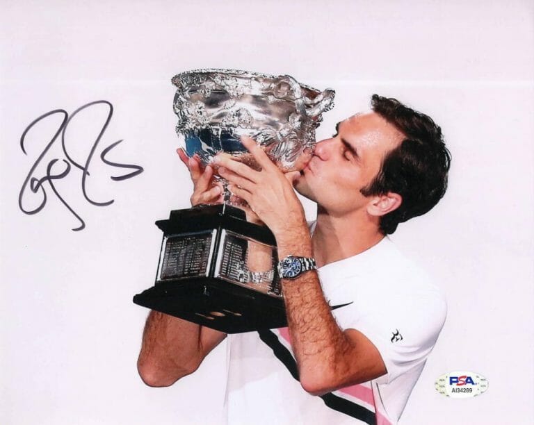 ROGER FEDERER SIGNED AUTOGRAPH 8×10 PHOTO – TENNIS ICON LEGEND US OPEN CHAMP PSA
 COLLECTIBLE MEMORABILIA