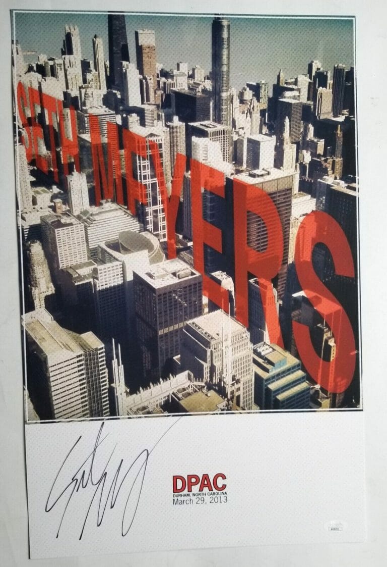 SETH MYERS REAL HAND SIGNED HATCH PRINT SHOW POSTER JSA COA AUTOGRAPHED SNL
 COLLECTIBLE MEMORABILIA