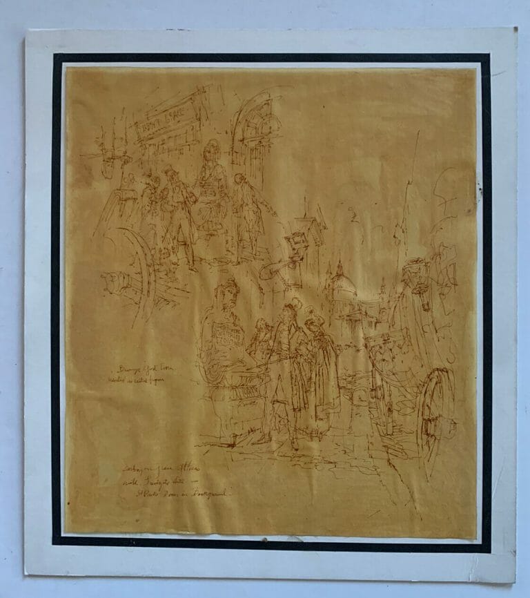 STAN JOLLEY: ORIGINAL HERBERT RYMAN “THE TONTINE” ILLUSTRATION 11.75″ X 13.5″
 COLLECTIBLE MEMORABILIA