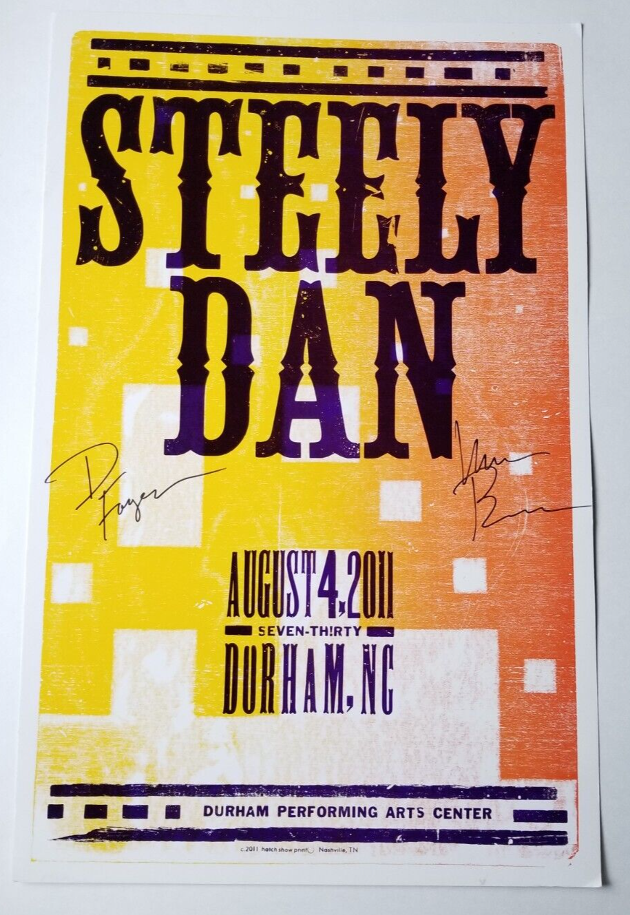 Steely Dan REAL SIGNED Show Print Poster #2 JSA LOA Walter Becker Donald Fagen
