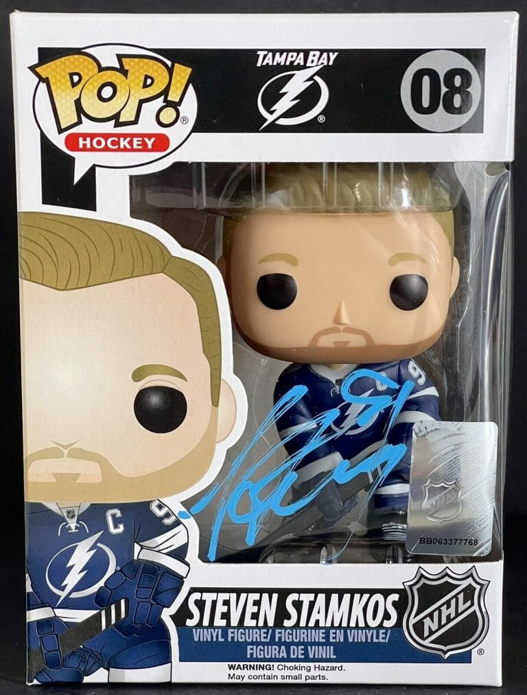 STEVEN STAMKOS SIGNED AUTOGRAPHED TAMPA BAY LIGHTNING FUNKO POP JSA
 COLLECTIBLE MEMORABILIA