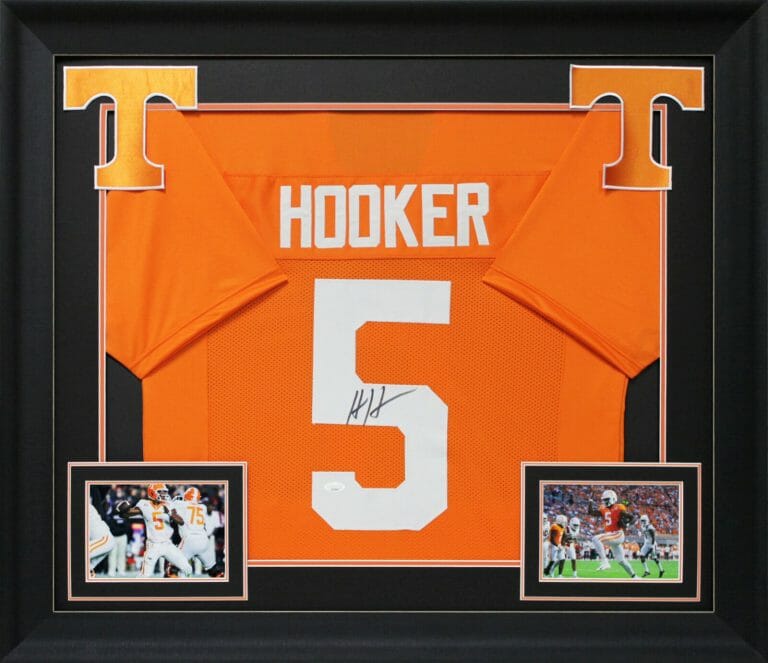 TENNESSEE HENDON HOOKER AUTHENTIC SIGNED ORANGE PRO STYLE FRAMED JERSEY JSA WIT
 COLLECTIBLE MEMORABILIA