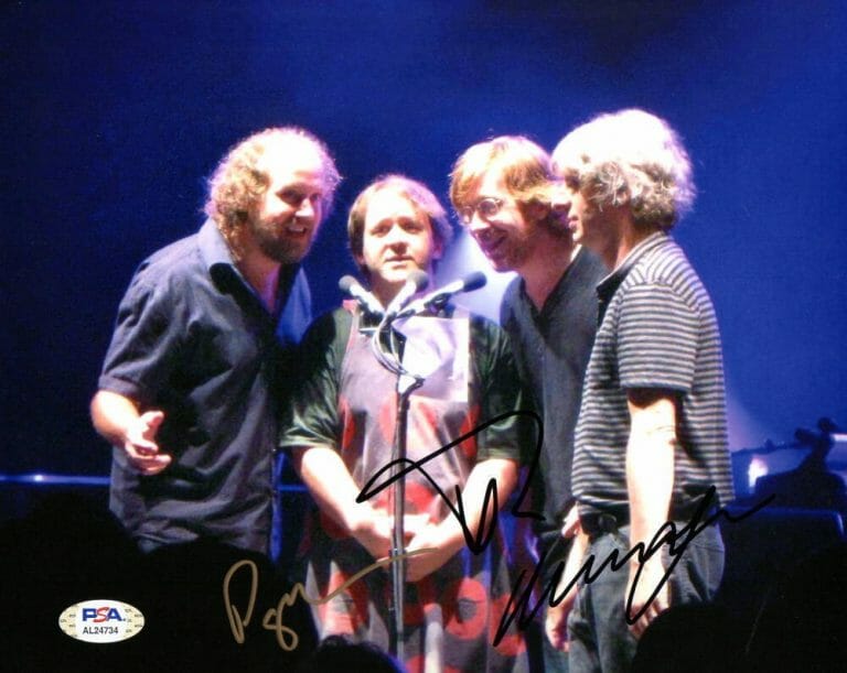 TREY ANASTASIO, MIKE GORDON, PAGE MCCONNELL BAND SIGNED 8X10 PHOTO PHISH PSA COA
 COLLECTIBLE MEMORABILIA