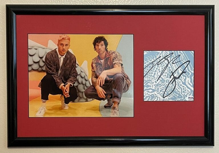 TWENTY ONE PILOTS SIGNED AUTOGRAPHED FRAMED SCALED & ICY CD COVER 12×18 PSA/DNA
 COLLECTIBLE MEMORABILIA