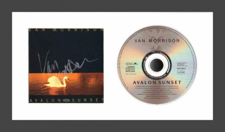 VAN MORRISON SIGNED AUTOGRAPH AVALON SUNSET FRAMED CD DISPLAY – RARE JSA COA
 COLLECTIBLE MEMORABILIA