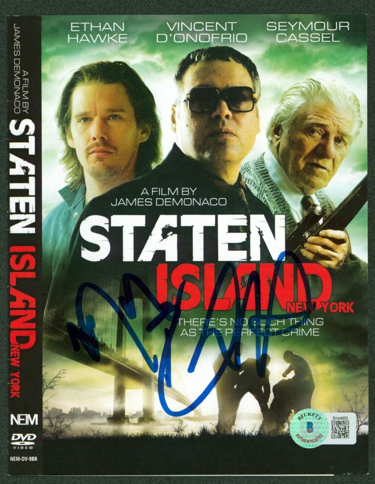 VINCENT D’ONOFRIO & ETHAN HAWKE SIGNED STATEN ISLAND DVD COVER BAS #BH44855
 COLLECTIBLE MEMORABILIA