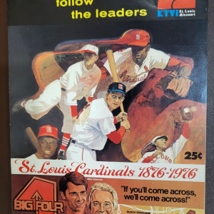 VINTAGE 1976 25 CENT CARDINALS BASEBALL OFFICIAL SCORECARD W/2 TICKET STUBS *
