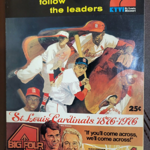 VINTAGE 1976 25 CENT STL CARDINALS BASEBALL OFFICIAL SCORECARD W/2 TICKET STUBS

