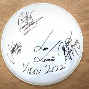 Vixen REAL hand SIGNED 12" Drumhead #2 COA Autographed by all 4
