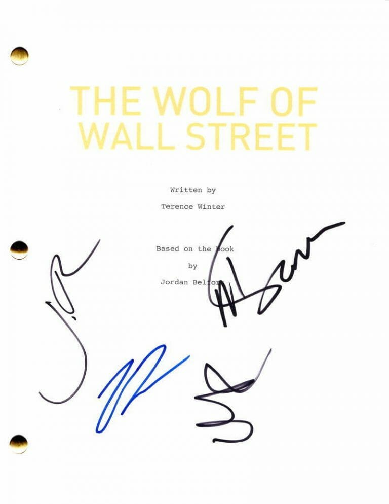 WOLF OF WALL STREET CAST SIGNED AUTOGRAPH FULL MOVIE SCRIPT ROBBIE DICAPRIO JSA
 COLLECTIBLE MEMORABILIA