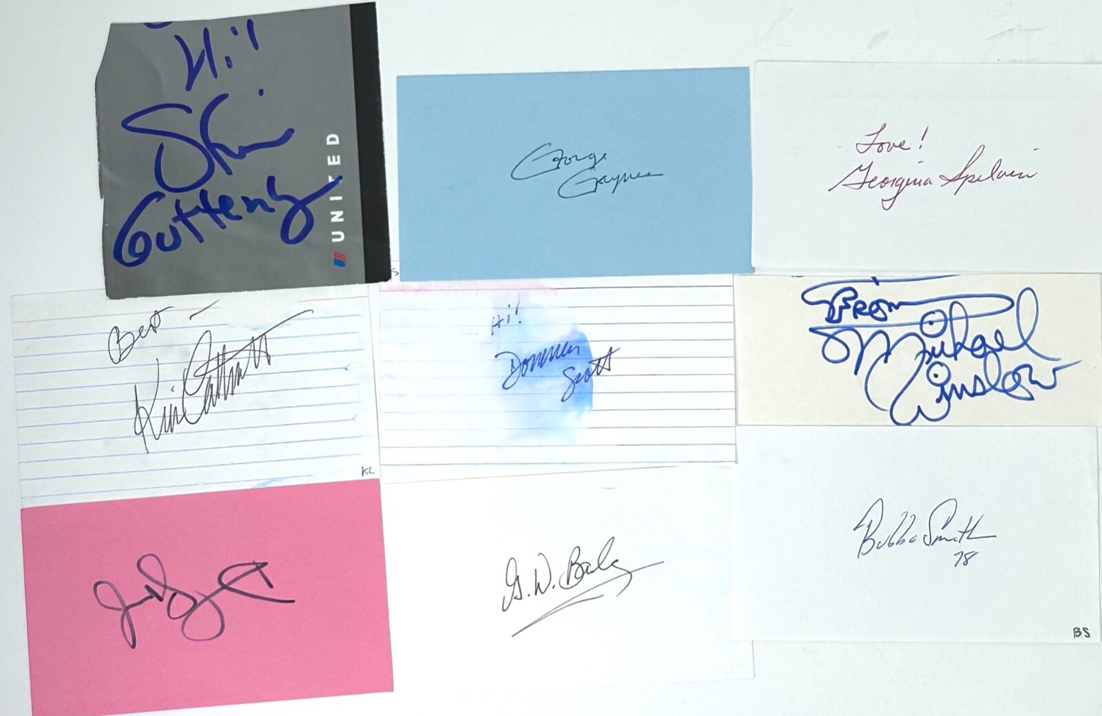 WINSLOW GRAF SMITH SPELVIN EASTERBROOK +5 Signed Signed Cards Police Academy JSA
