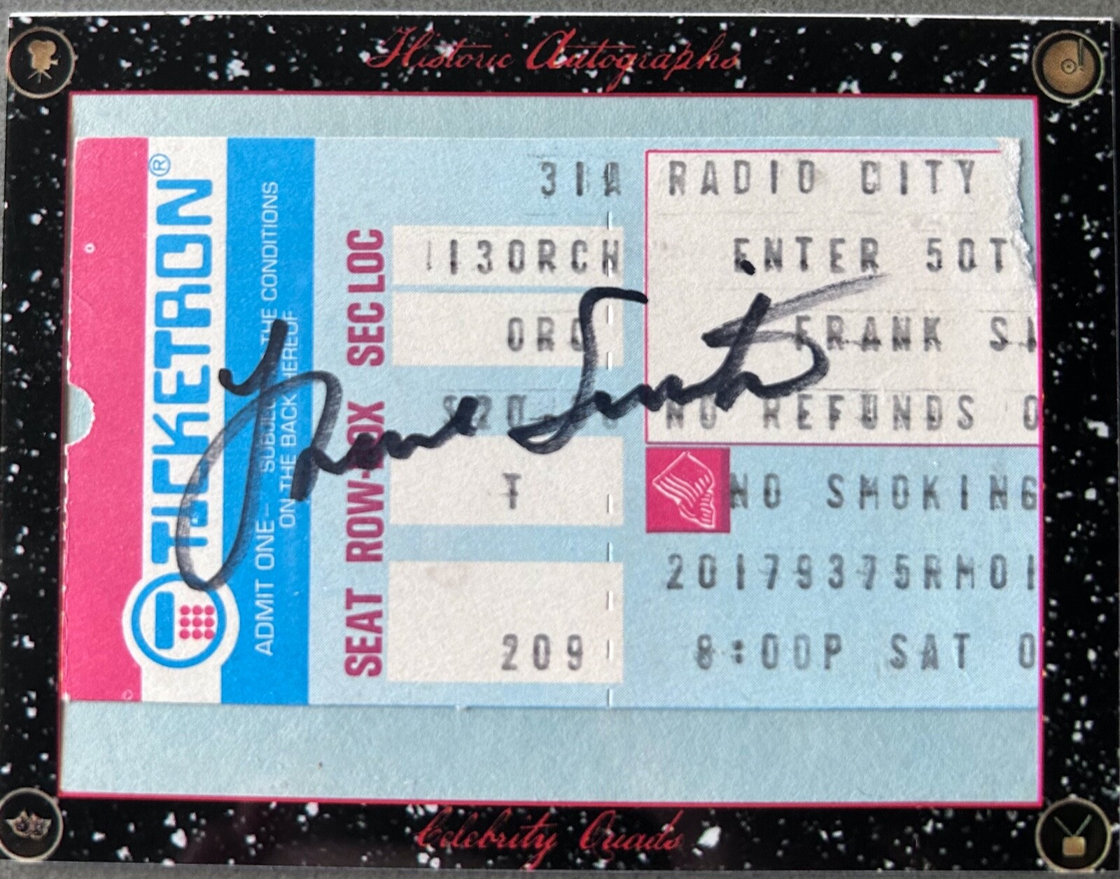 FRANK SINATRA Signed Autograph Concert Ticket Historic Autographs BAS COA
