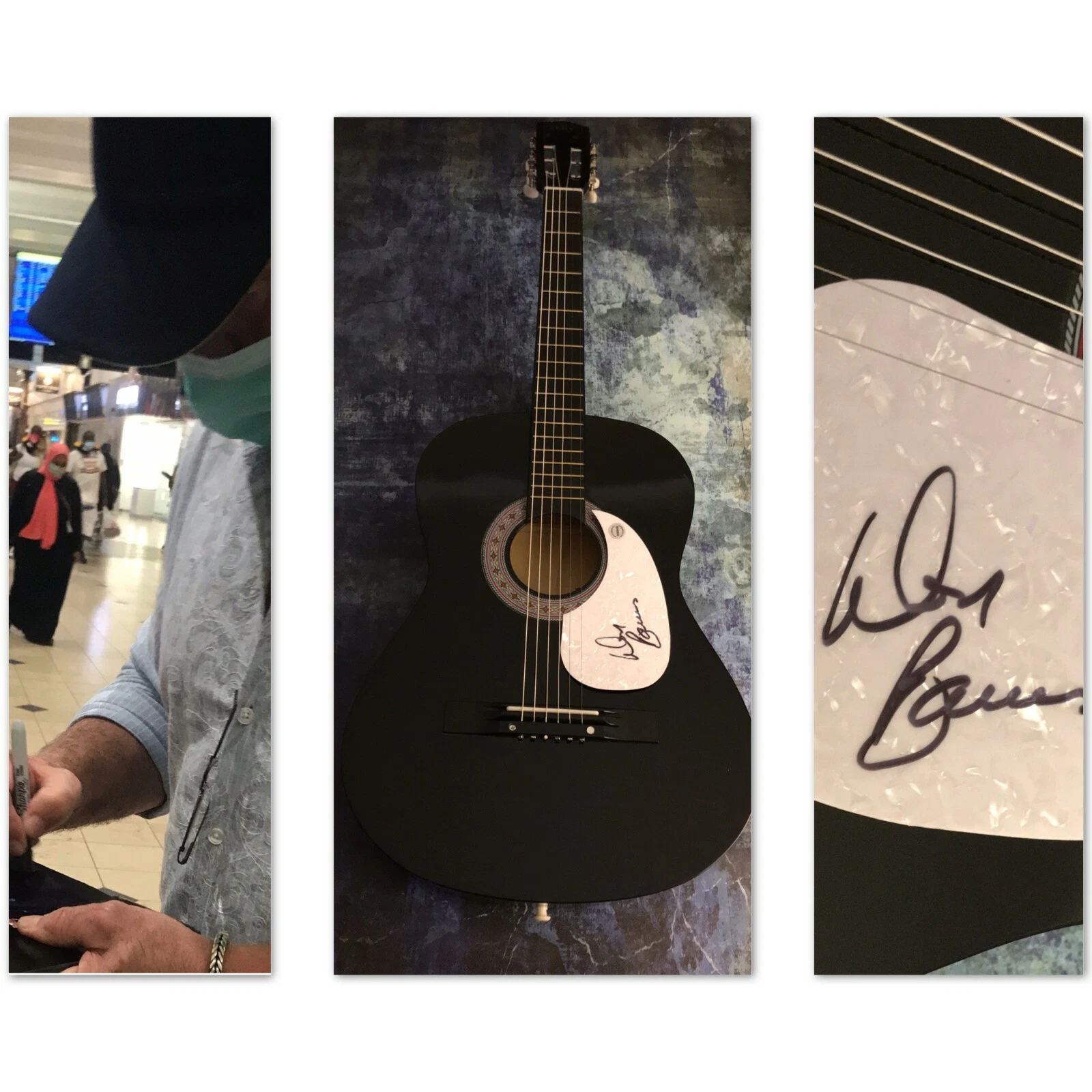 GFA 38 Special Band Guitarist * DON BARNES * Signed Black Acoustic Guitar COA
