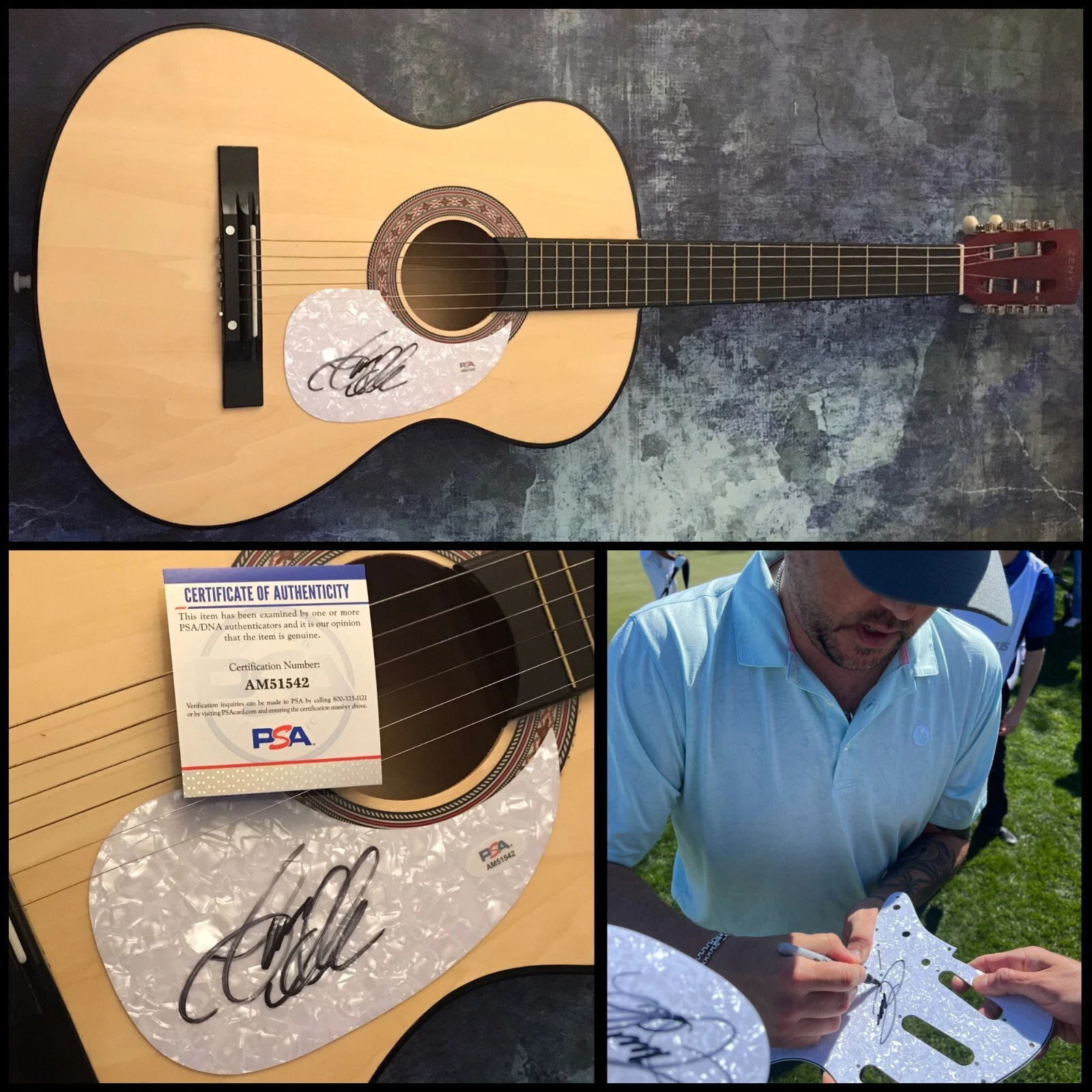 PSA Dirt Road Anthem * JASON ALDEAN * Signed Acoustic Guitar PROOF COA
