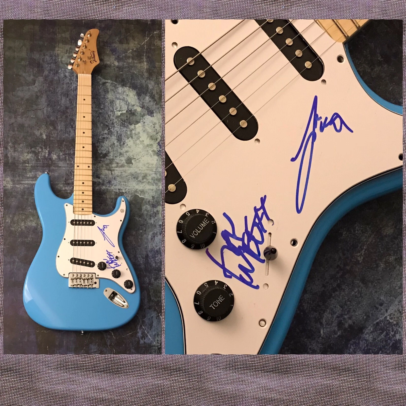 GFA Han Mee & Jim Shaw * HOT MILK * Band Signed Electric Guitar PROOF COA
