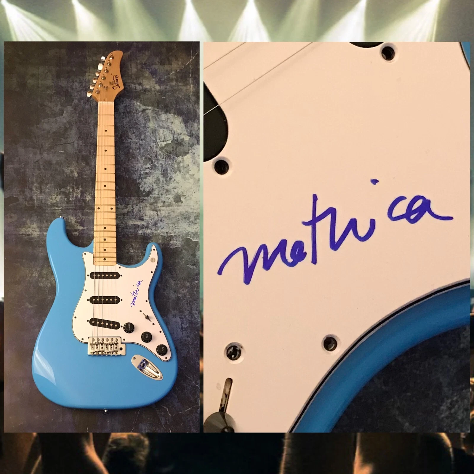 GFA Vices Blue Hour Clear Star * MOTHICA * Signed Electric Guitar PROOF M4 COA
